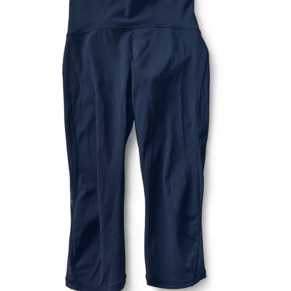 Lululemon Wunder Under Crop Mesh Leggings Black Size 4 | High Rise Luxtreme Yoga - Picture 2 of 8